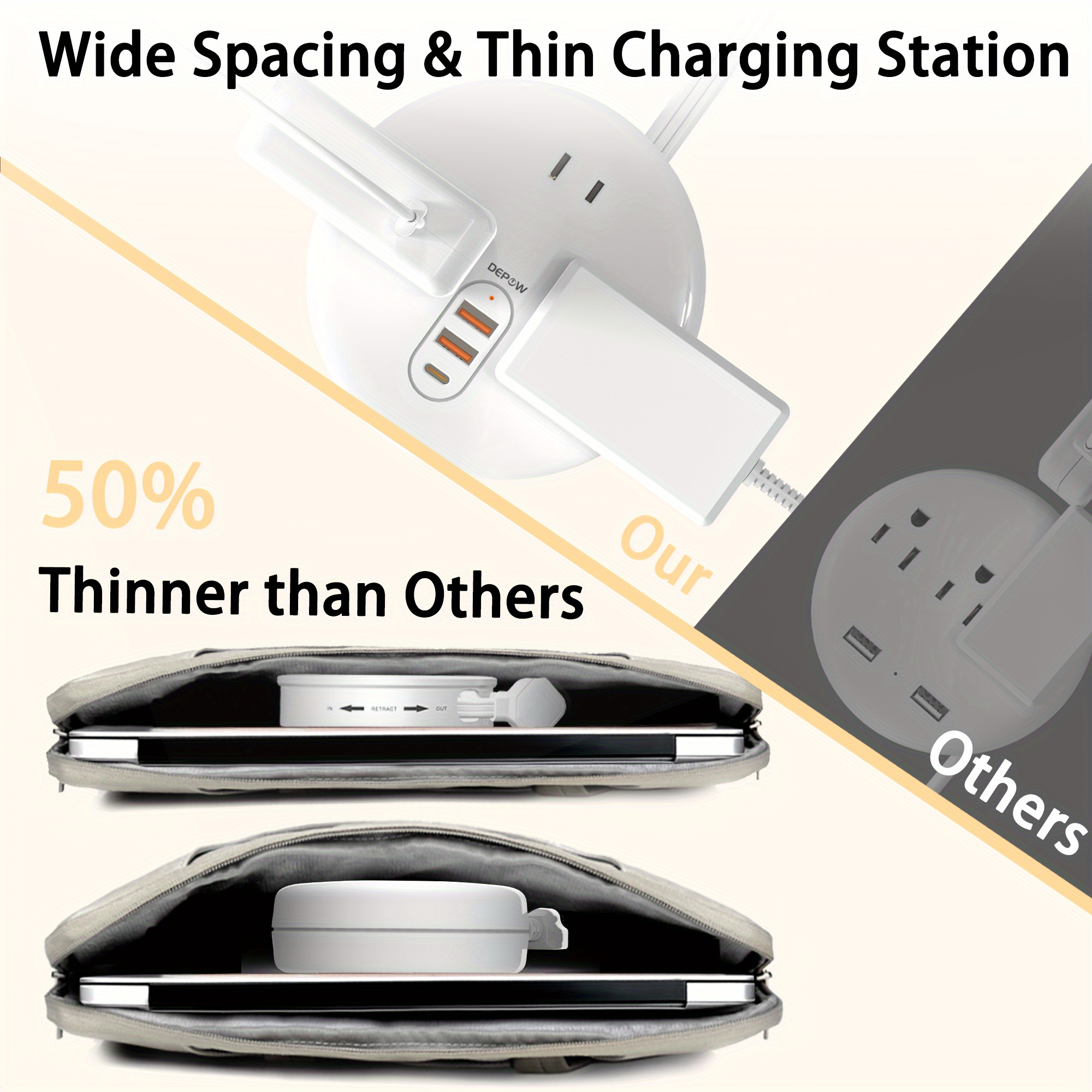 retractable travel extension cord, retractable travel extension