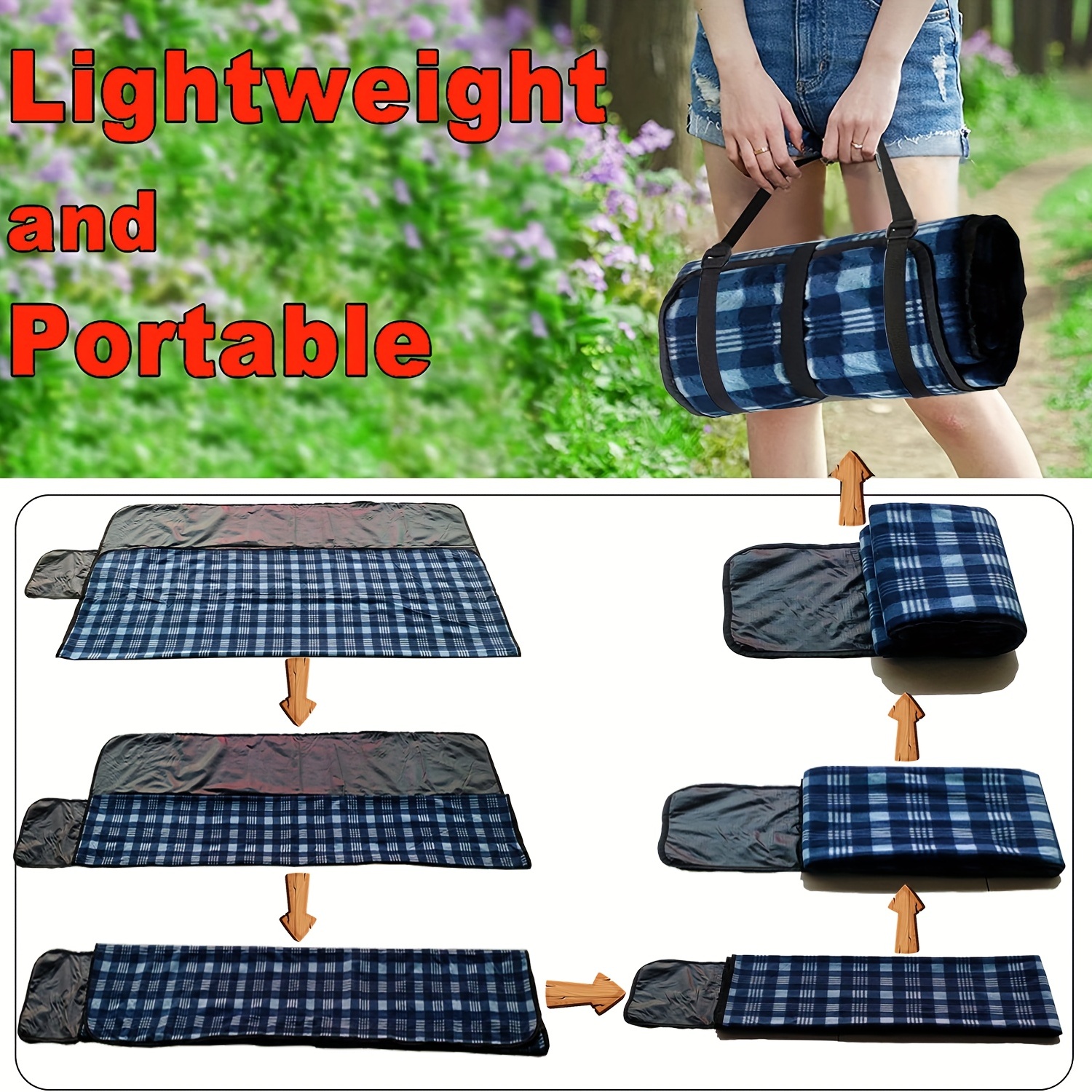 Picnic Blanket Picnic Blanket Waterproof Foldable 3 Layers Temu