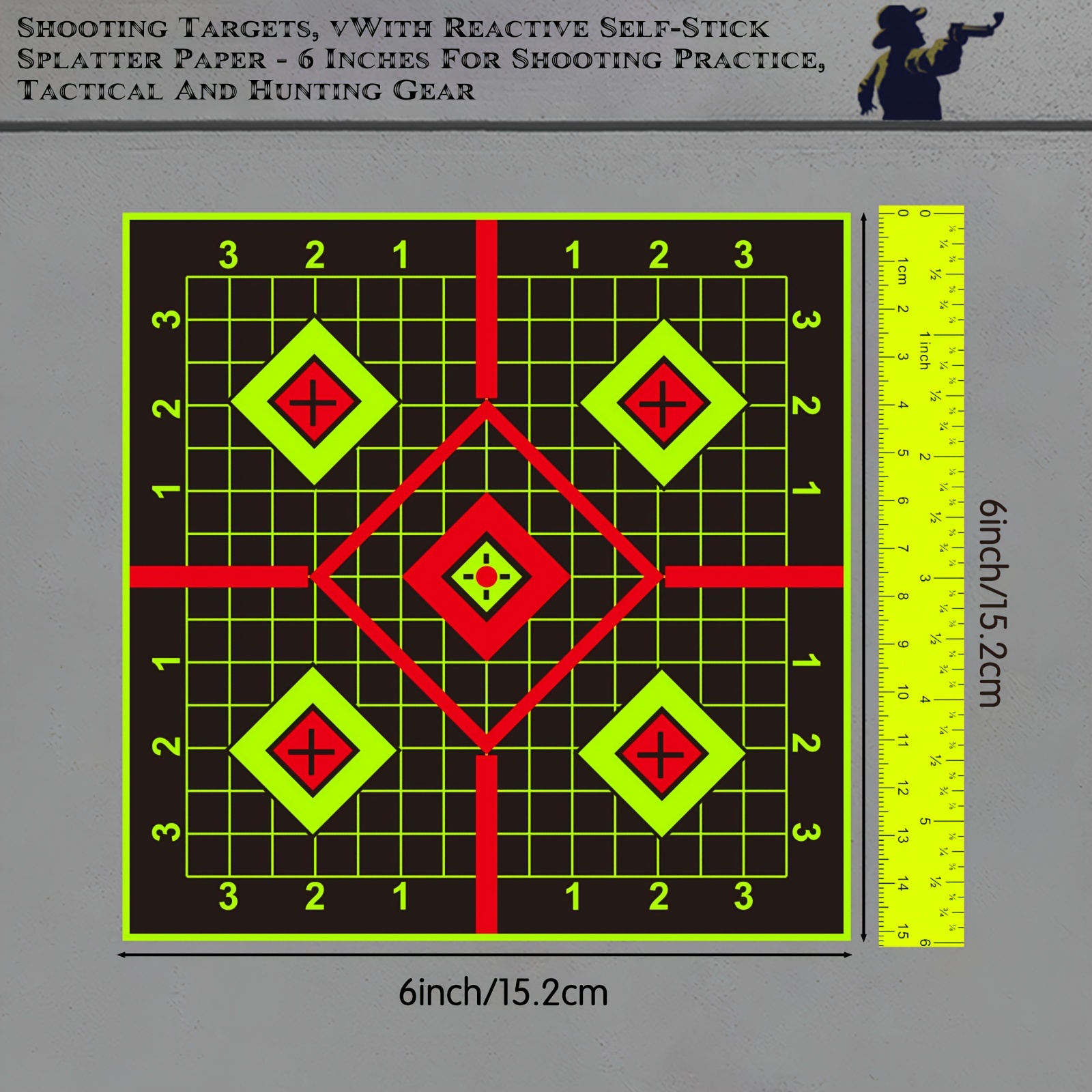 25pcs Shooting Targets with Reactive Self-Stick Splatter Paper - 6-Inch Tactical Training Targets, Durable Paper Targets for Indoor/Outdoor Use, Precision Practice