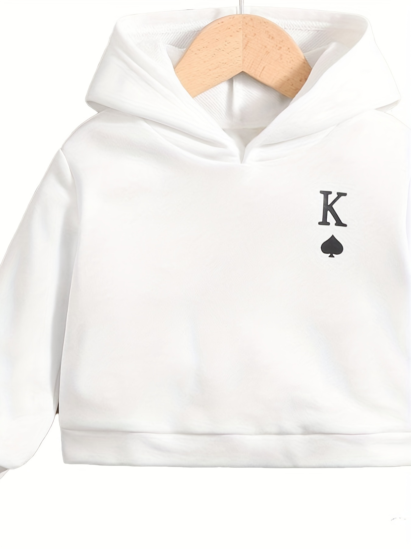 Poker K Print Boys Casual Pullover Long Sleeve Hoodies, Boys