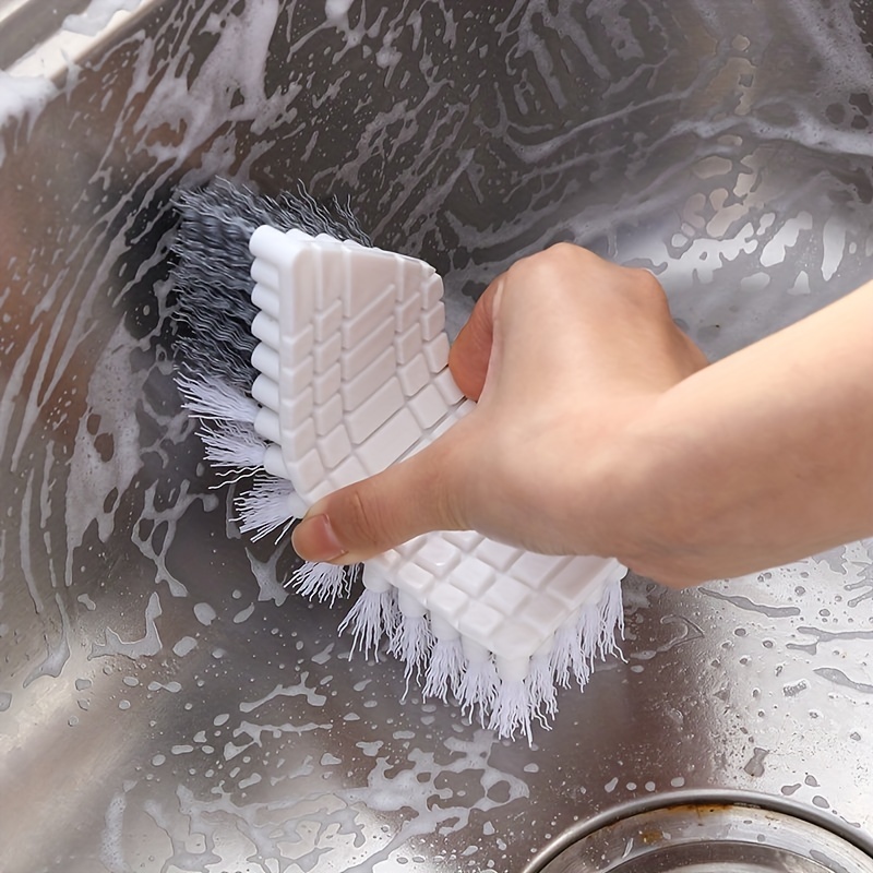 1pc Multifunction Cleaning Brush, White Plastic Gap Brush For Household