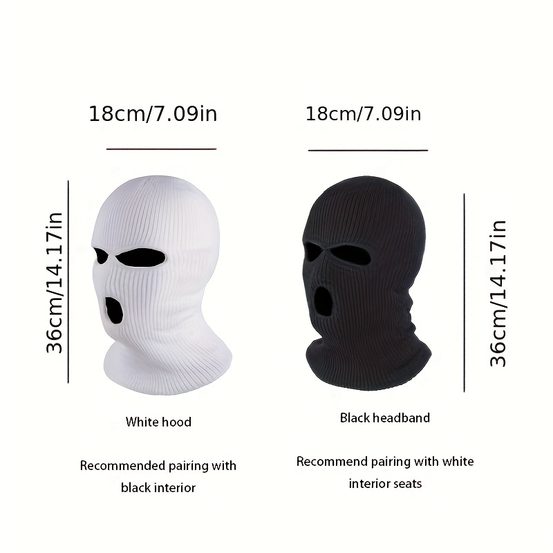 1pc cool funny polyester car seat headrest cover three hole mask pillowcase car interior decoration accessories warm mask headcover