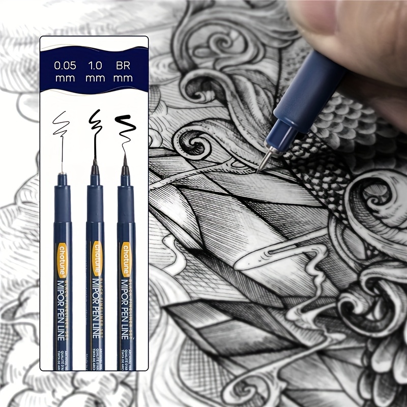8Pcs Black Thin Liner Pens Mini Liner Fineliner Drawing Pens for Artist  Illustration Technical Drawing Office Documents