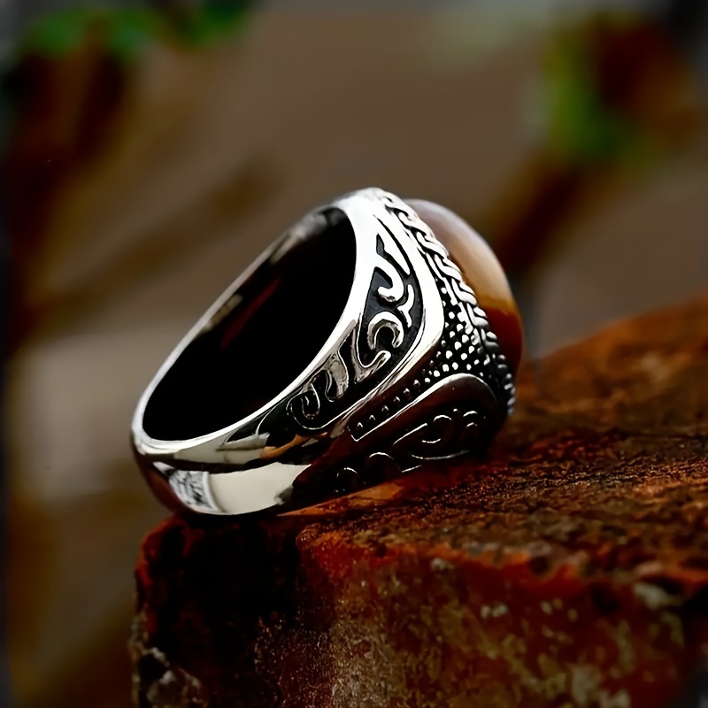 Men's Vintage Tiger Eye Ring, Anniversary Gift