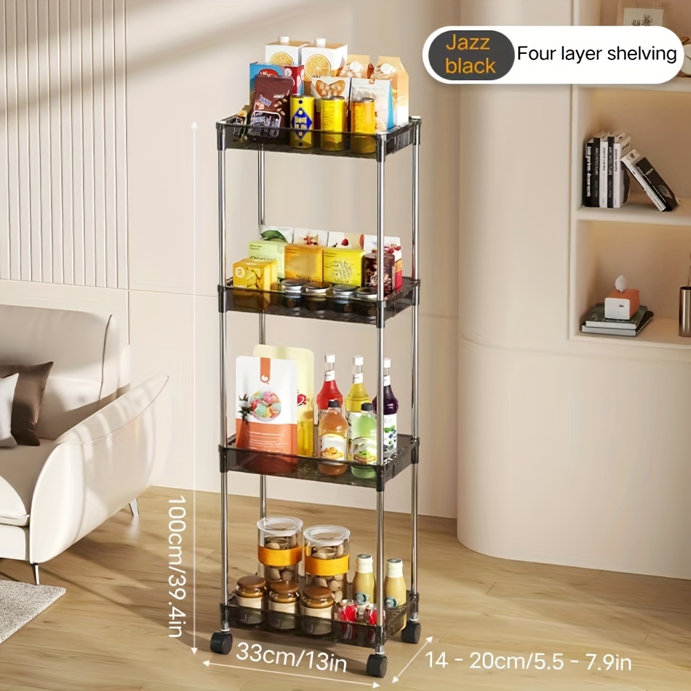 Multi layer Bathroom Shelf With Wheels Utility Rolling Cart - Temu