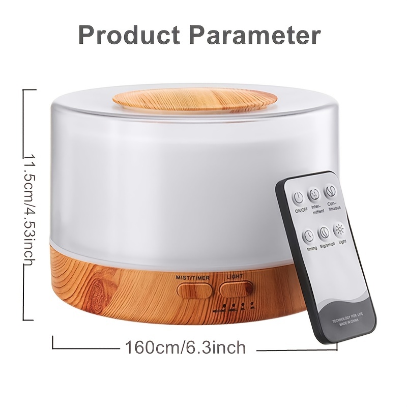 1pc 500ml Air Humidifier Aromatherapy Diffuser With Led Light Home Room Ultrasonic Cool Mist Aroma Essential Oil Diffuser Free Shipping Free Returns Temu