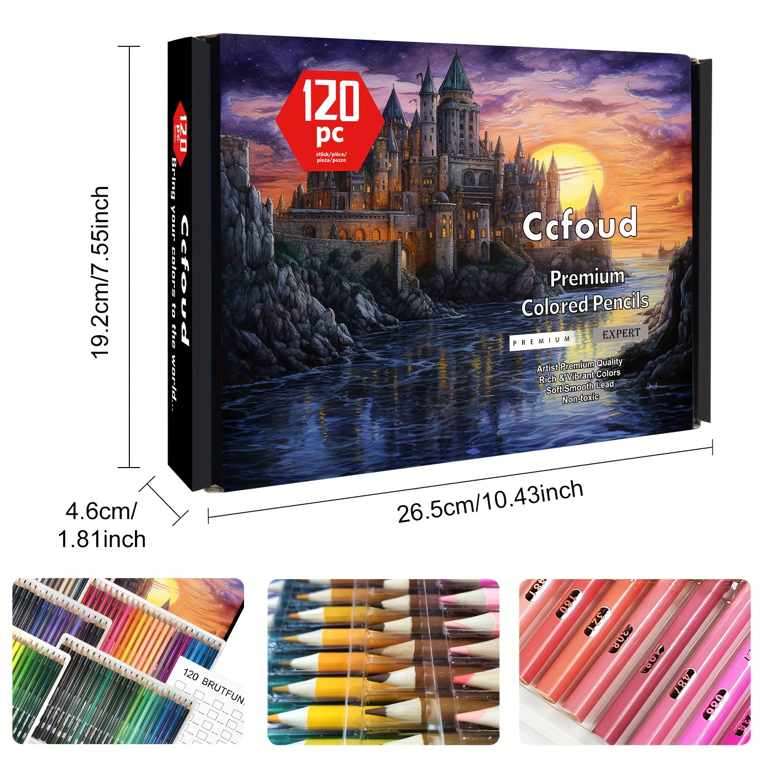 Premium Colored Pencils,Set of 120 Colors,Artists Soft Core with Vibrant  Color,Ideal for Drawing Sketching Shading,Coloring Pencils for Adults  Beginners Kids