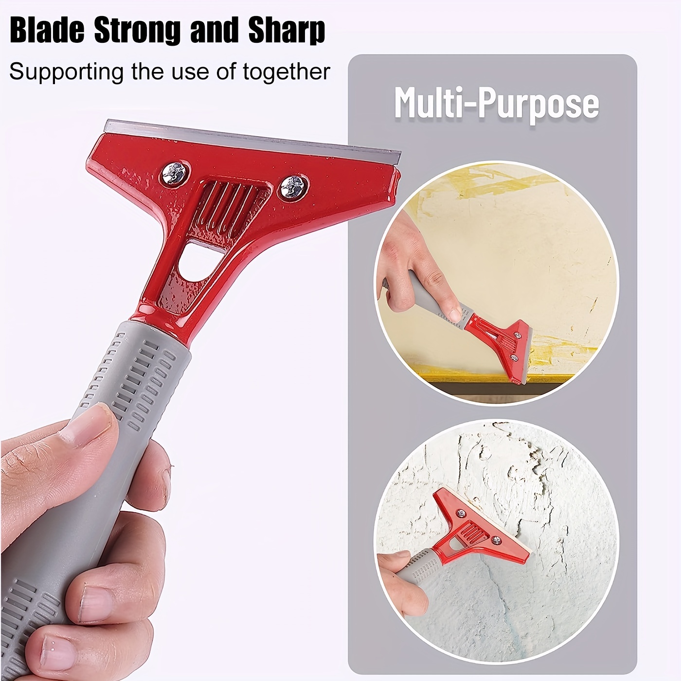 Blade Scraper, Retractable Increase Productivity Decal Sticker Remover  Ergonomic Curved for Adhesives for Glass 