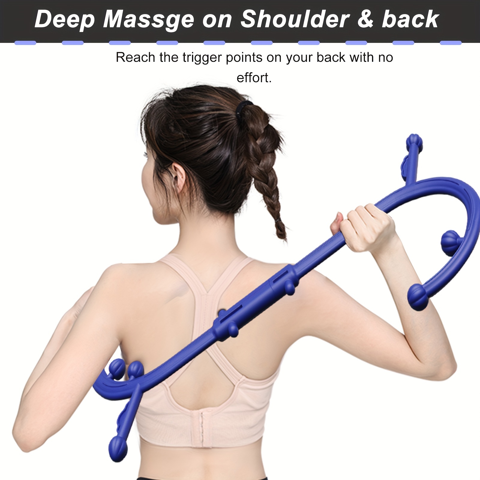 Back Massager Hook, Trigger Point Therapy Cane Massage Self Back