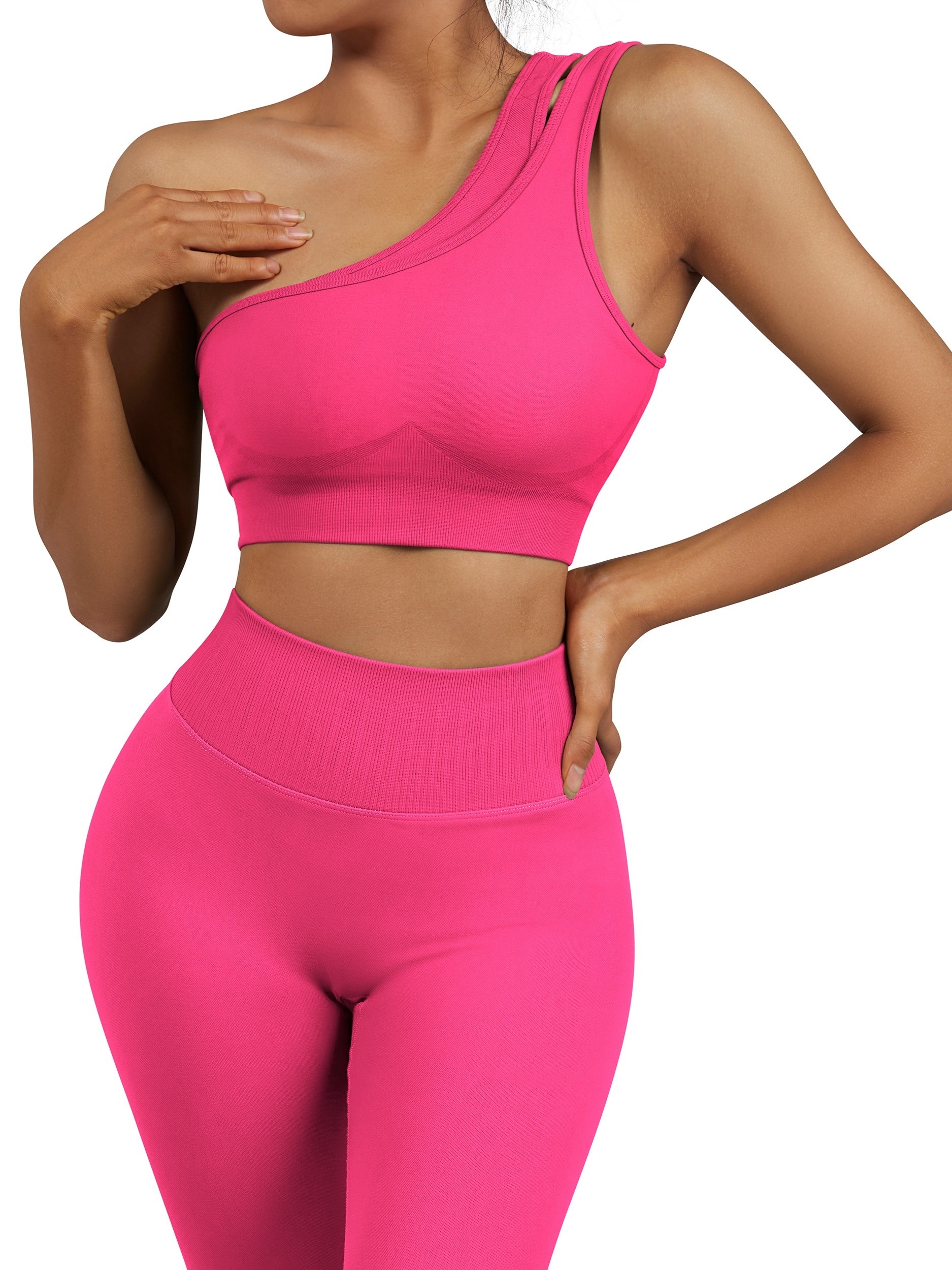 Womens Seamless Pink Yoga Set Short Sleeve Leggings And Top For Fitness,  Gym, And Workouts Solid And Breathable Sportswear From Chinafashion3,  $25.41