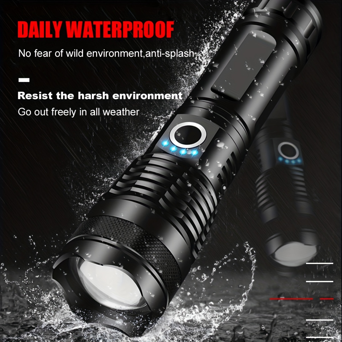 1pc USB Rechargeable LED Flashlights High Lumens, 200000 Lumens Bright  Zoomable Waterproof Flashlight, With 5 Modes & Waterproof, Powerful  Handheld Fl