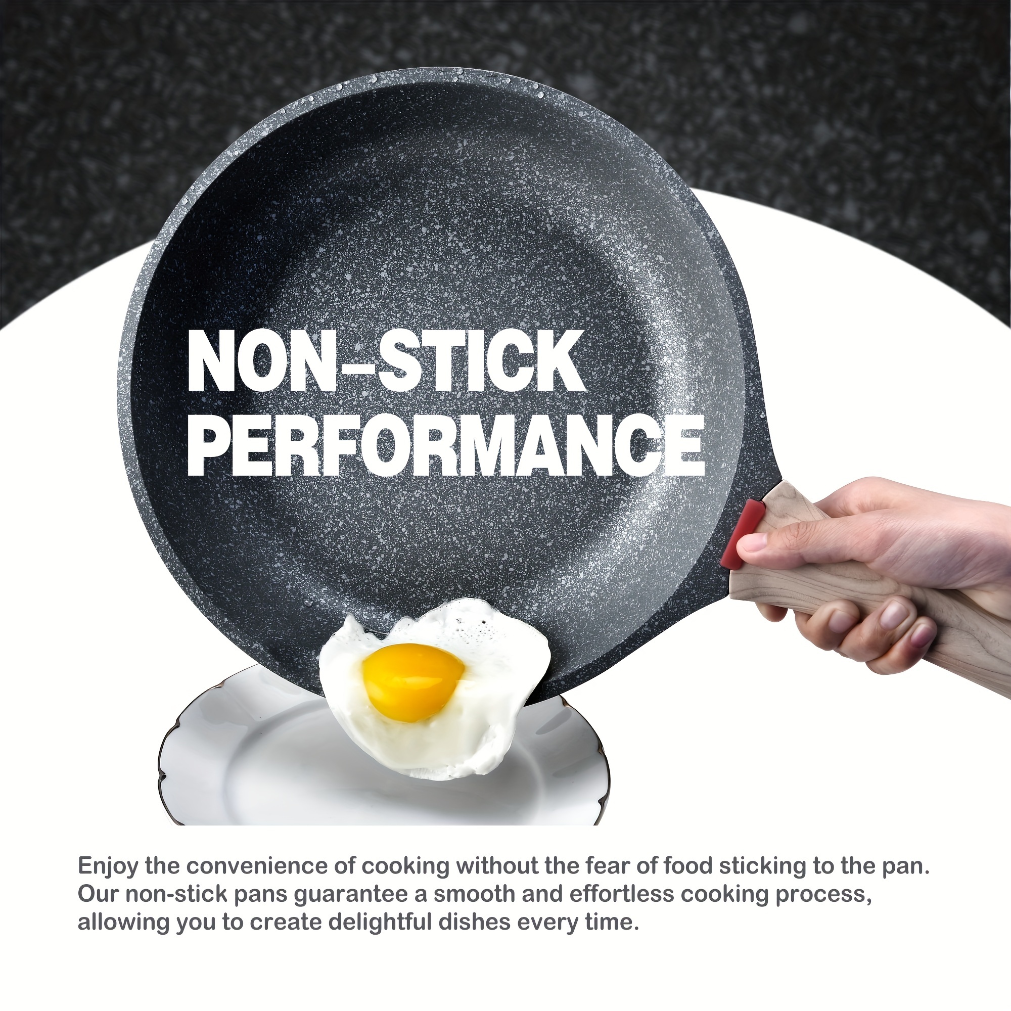 CAROTE Nonstick Frying Pan Skillet,8 Non Stick Granite Fry Pan with Glass  Lid, Egg Pan Omelet Pans, Stone Cookware Chef's Pan, PFOA Free (Classic