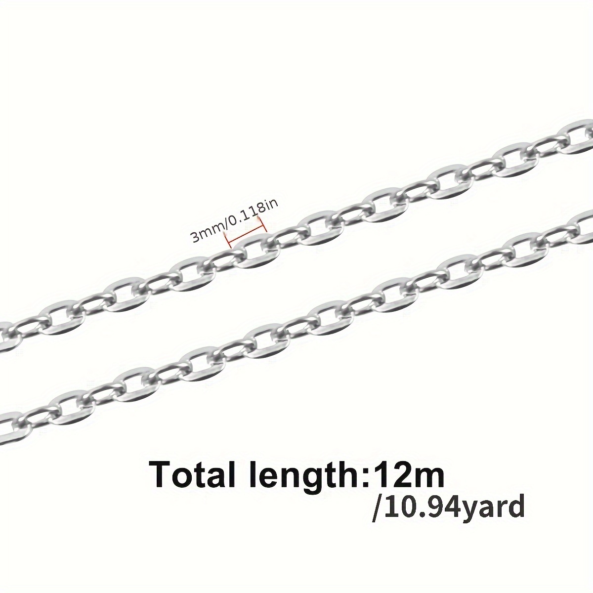 3meter Alloy Bulk Link Chain With Jump Rings Lobster Clasps - Temu