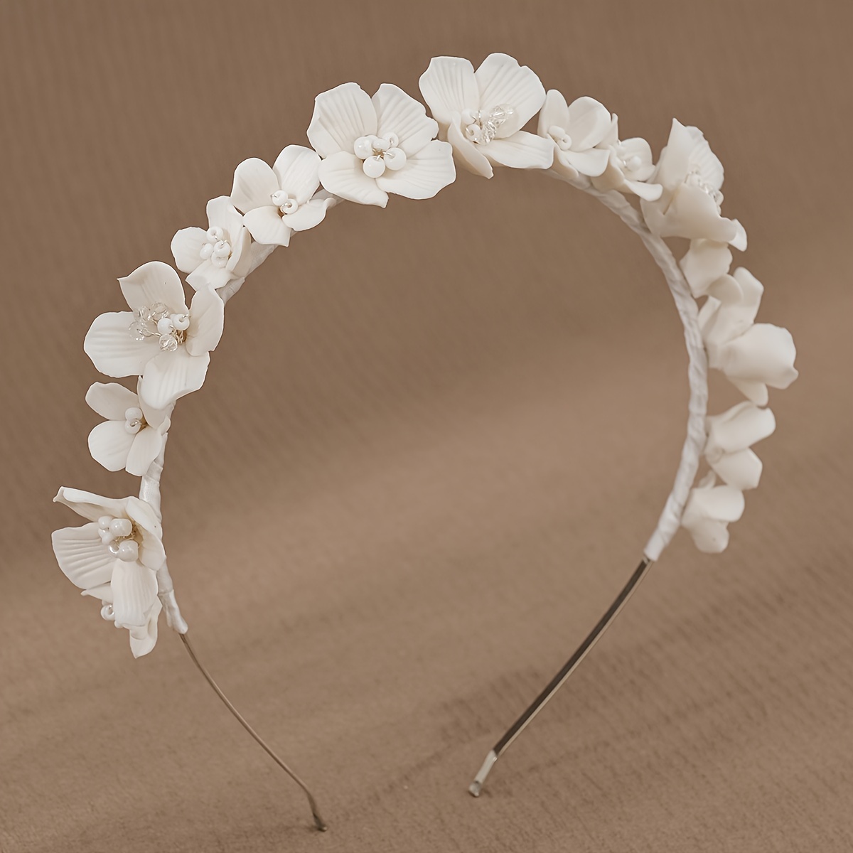 

1pc Elegant Flower Shaped Hair Hoop Bridal Princess Hand-knit Wedding Dress Hair Accessories