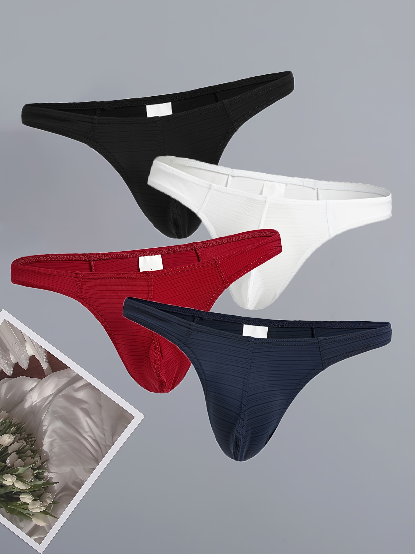 Men's Sexy Ice Silk Thongs Underpants Summer Separation Open - Temu Canada