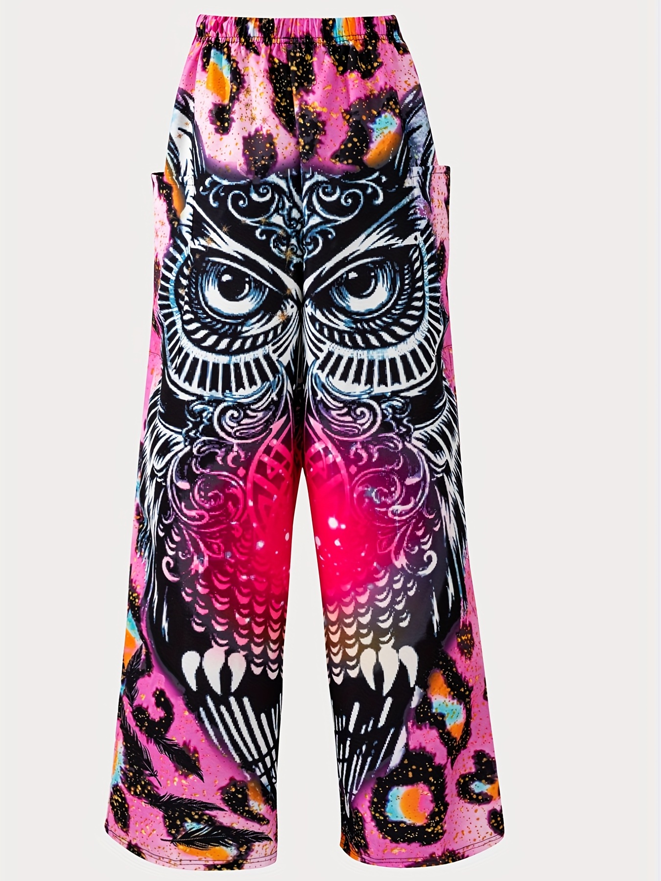 Pantalones anchos estampados en todo, pantalones sueltos con cordón boho  para primavera y verano, ropa de mujer