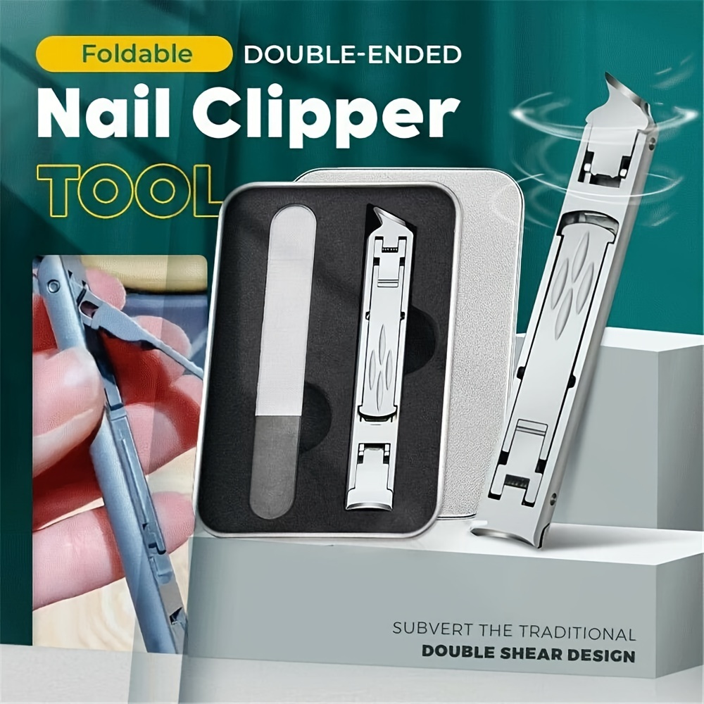 Nail Clippers Ultra Thin Mini Portable Folding Wide Jaw Cutter Curved  Trimmer