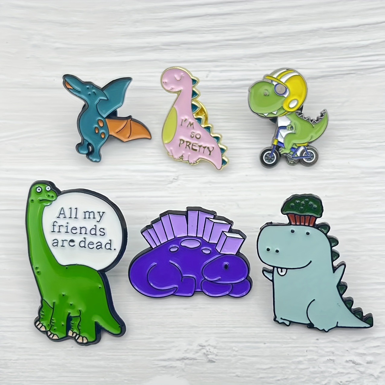 Kawaii Dinosaur Shape Decorative Pins Animal Alloy Enamel - Temu