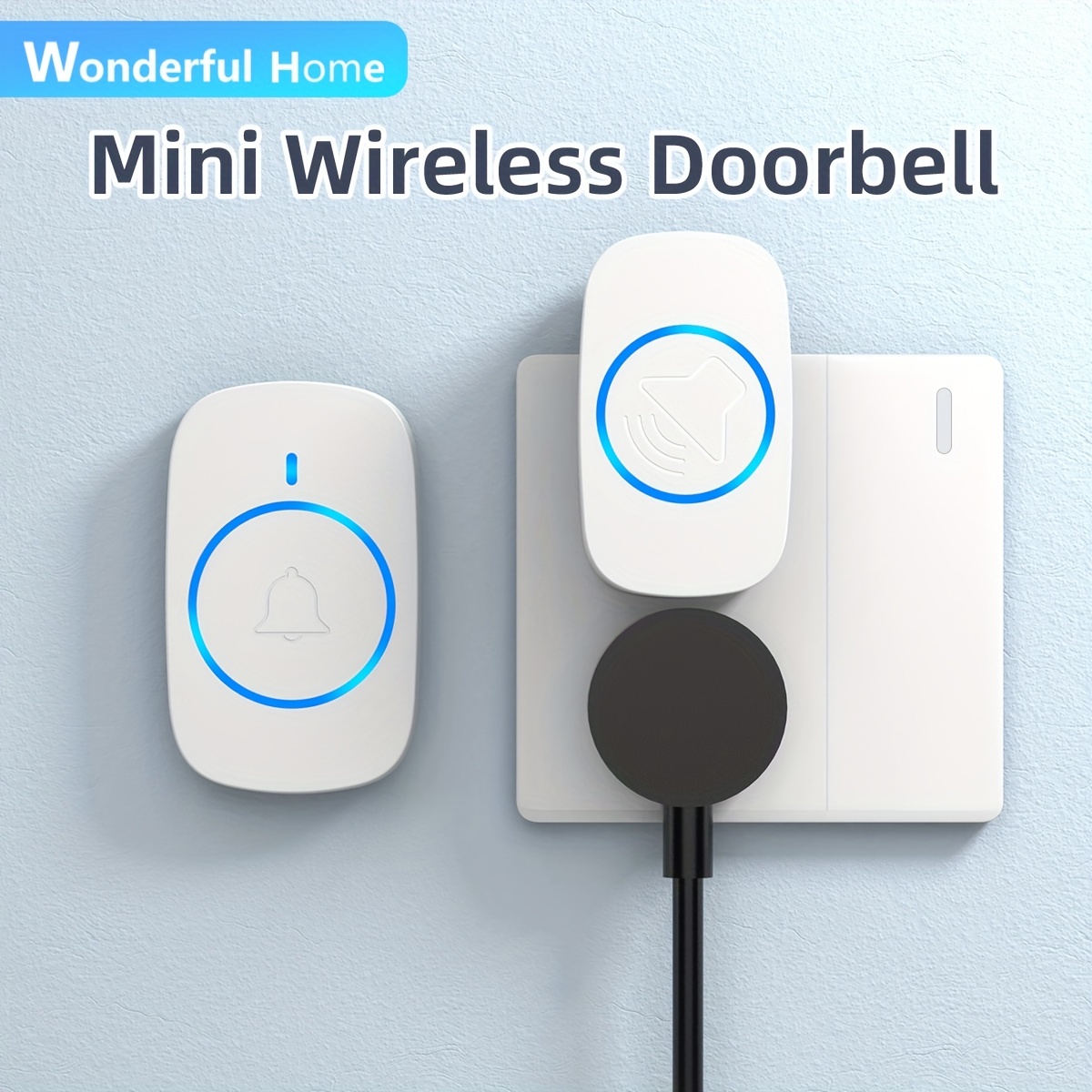 BO YING Wireless Doorbell, Waterproof Door Bell with 38 Melodies