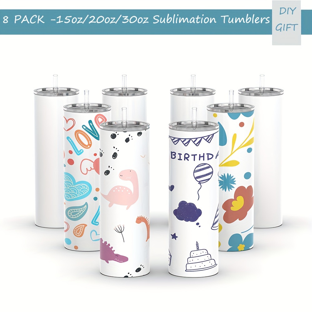  Kocdam 4 Pack Sublimation Tumblers with Lids and Straws Bulk, 20oz  Sublimation Tumbler Blank, Stainless Steel Double Wall Sublimation Tumblers  20 oz Skinny, Polymer Coating for Heat Transfer : Arts, Crafts