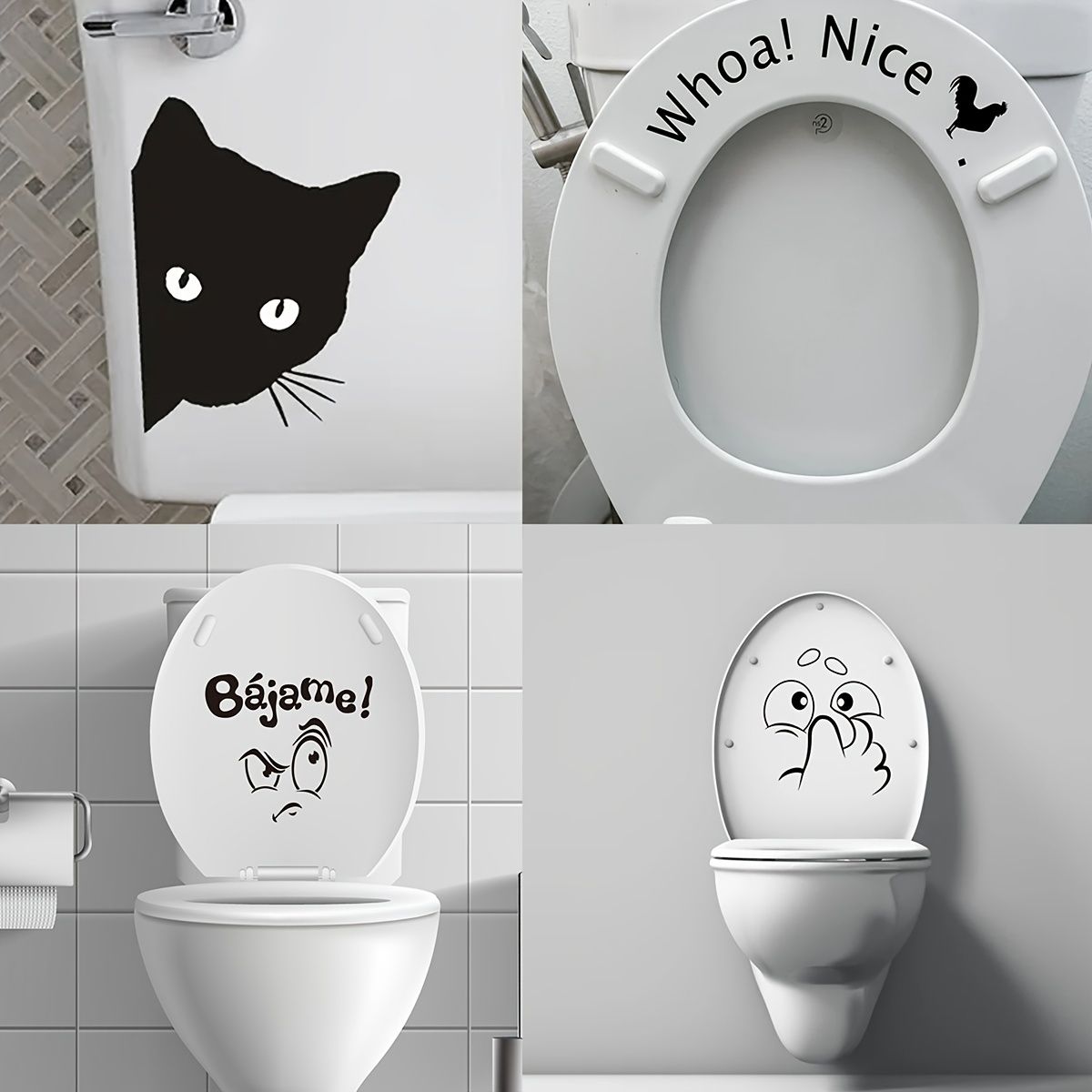 1 Sheet Funny Sticker Creative Toilet Stickers For Home Decoration  Waterproof Vinyl Mural Art Diy 3d Wall Decals | Shop Now For Limited-time  Deals | Temu