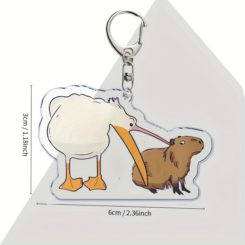 Creative Capybara Acrylic Keychain Cute Cartoon Animal - Temu