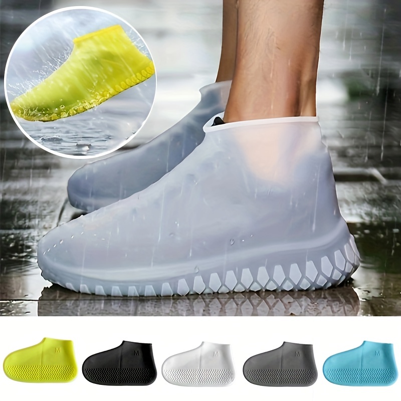 Bottes en Silicone imperméables et antidérapantes, couvre-chaussures  unisexe pour l'extérieur, les jours de pluie