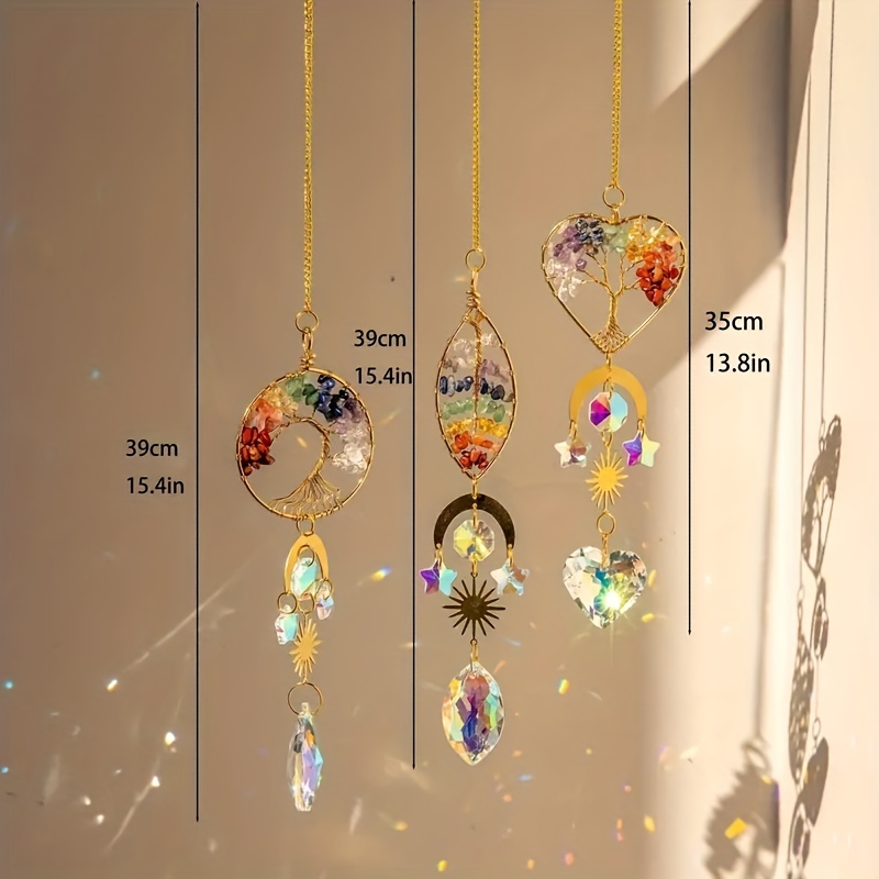 Cristaux de fenêtre Sun Catcher - Attrape-Soleil à Prisme Rainbow  Maker,Prisme Arc-en-coloré Scintillant, pendentifs en Cristal Faits à la  Main pour