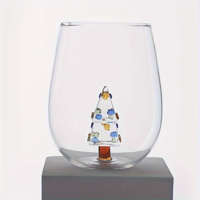 Stemless Wine Glass with Figurine - Tree