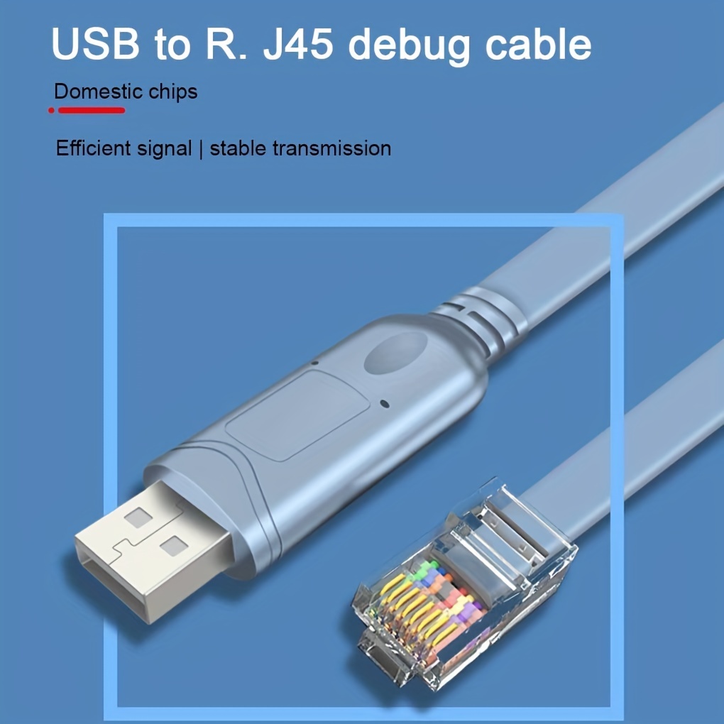 USB 2.0 to RJ45 Console Rollover Flat Cable