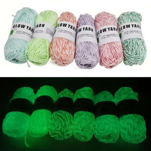 1pc 50g Glow In The Dark Yarn For Crochet Yarn Fluorescent Luminous Scrubby  Thread Knitting Shining Glowing Yarn For Crocheting Weaving Sewing Supplies  For Knitting Diy Crafts,temu