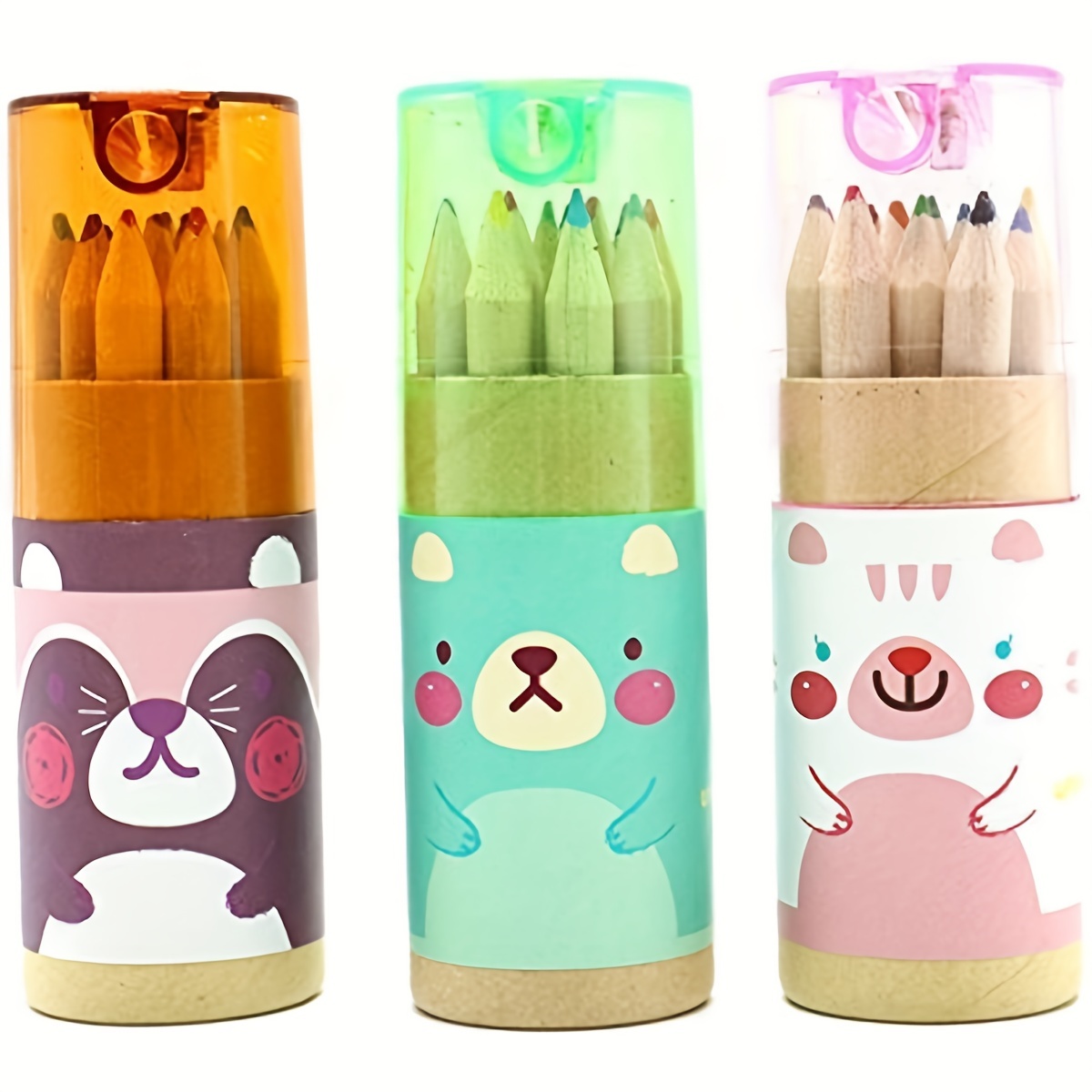 Cartoon Colored Pencils 12 Colors Drawing Pen With Pencil - Temu