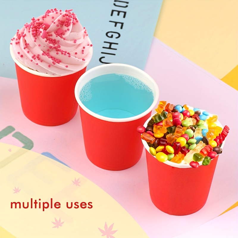 50pcs 3oz Disposable Red Paper Cups