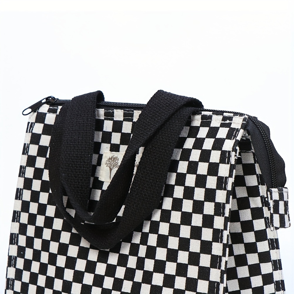 Black Checkered Lunch Box