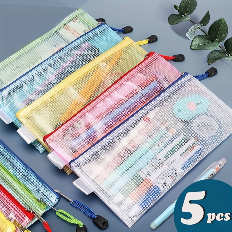 Each Of 5 Colors) Pencil Case Plastic Pencil Pouches - Temu