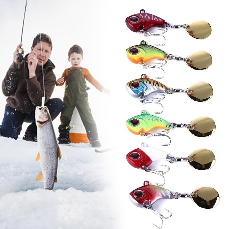 6Pcs Rotating Metal VIB Vibration Bait Spinner Spoon Fishing Lures