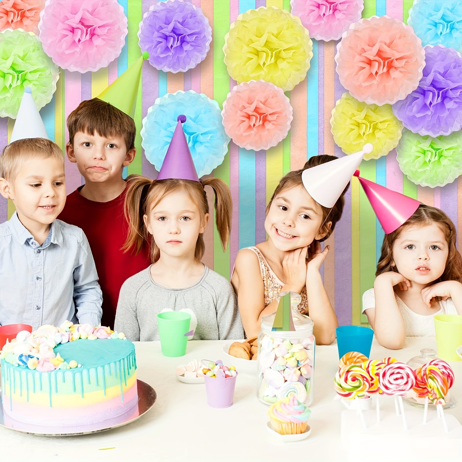 Photo Backdrop, Pastel Backdrop, Streamer Backdrop, Birthday