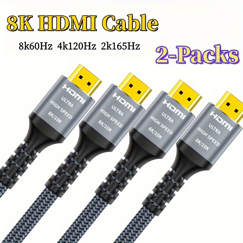 Cable de 3m HDMI 2.1 8K - Cable HDMI Certificado de Ultra Alta Velocidad -  48Gbps - 8K 60Hz - 4K 120Hz - HDR10+ - eARC - Cable HDMI Ultra HD 8K 