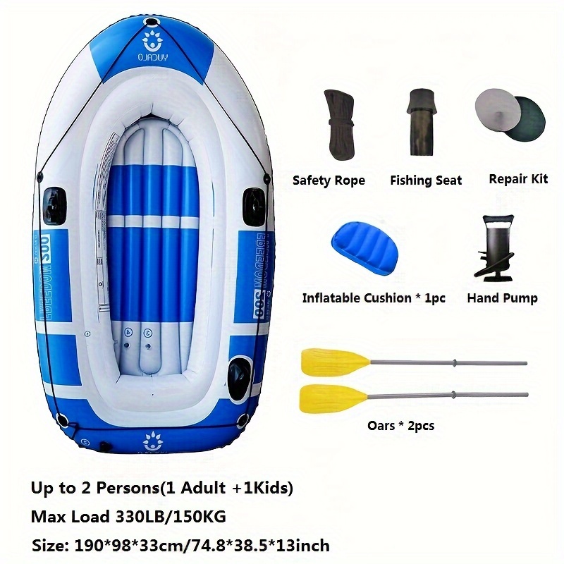 Pvc Inflatable Boat Set Boat For Adults 1 2 Or 2 3 Persons - Temu