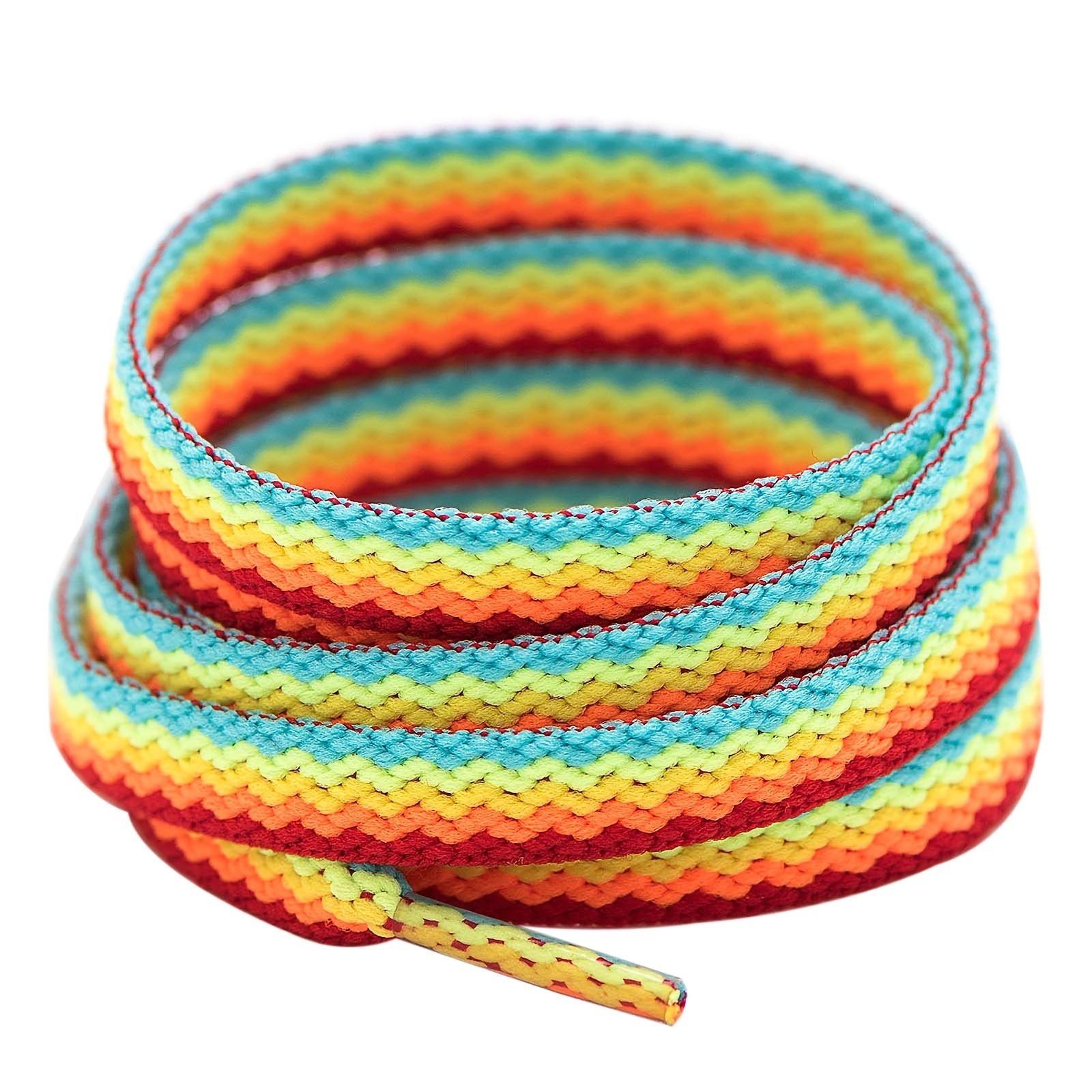 Cordones coloridos con estampado degradado de arcoíris para zapatillas,  cordones planos de color cromático, 110CM, 1 par - AliExpress