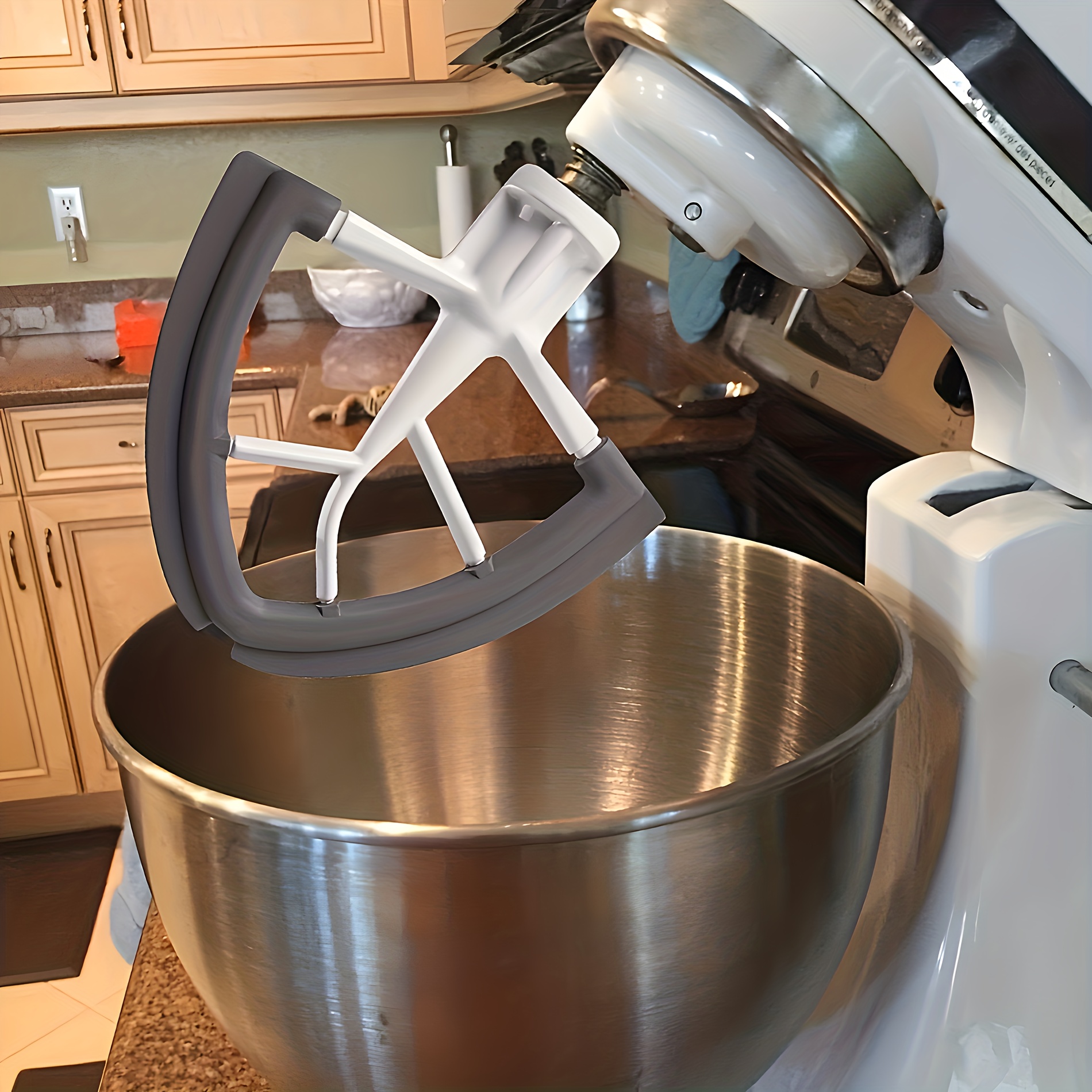 Edge Beater for KitchenAid Tilt-Head Stand Mixer, 4.5-5 Quart Flat Beater  Paddle with Flexible Silicone Edges Bowl Scraper