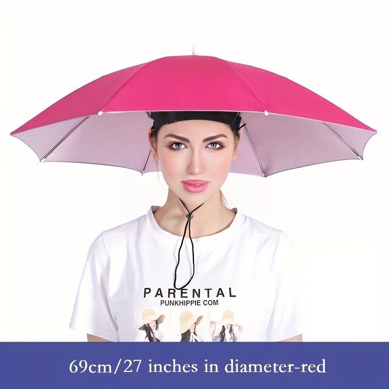 Sun Protection Hat Umbrella Outdoor Rainproof Fishing Umbrellas With Elastic Band 90 Days