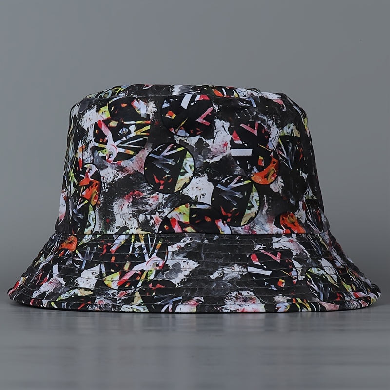 Golden Clockwork Reversible Bucket Hat, Black Vintage Geometric Lightweight  Fisherman Beach Travel Sun Hats - Temu