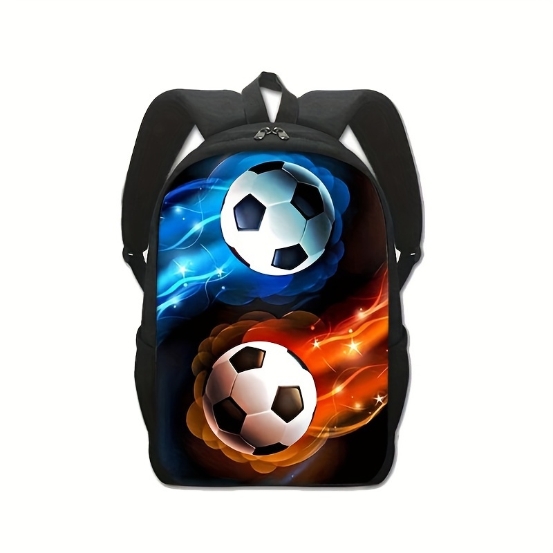 Mochila escolar con estampado 3D de Fire Soccer para niños
