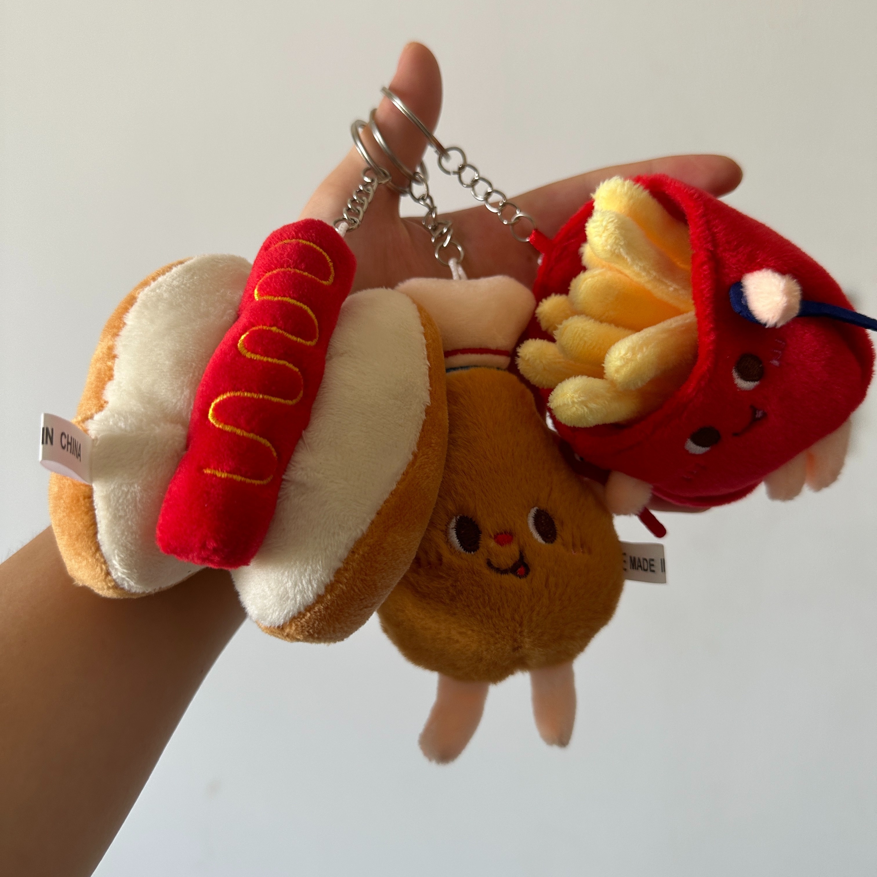 1pc Food Plush Keychain Hamburger Hot Dog French Fries Doll Soft