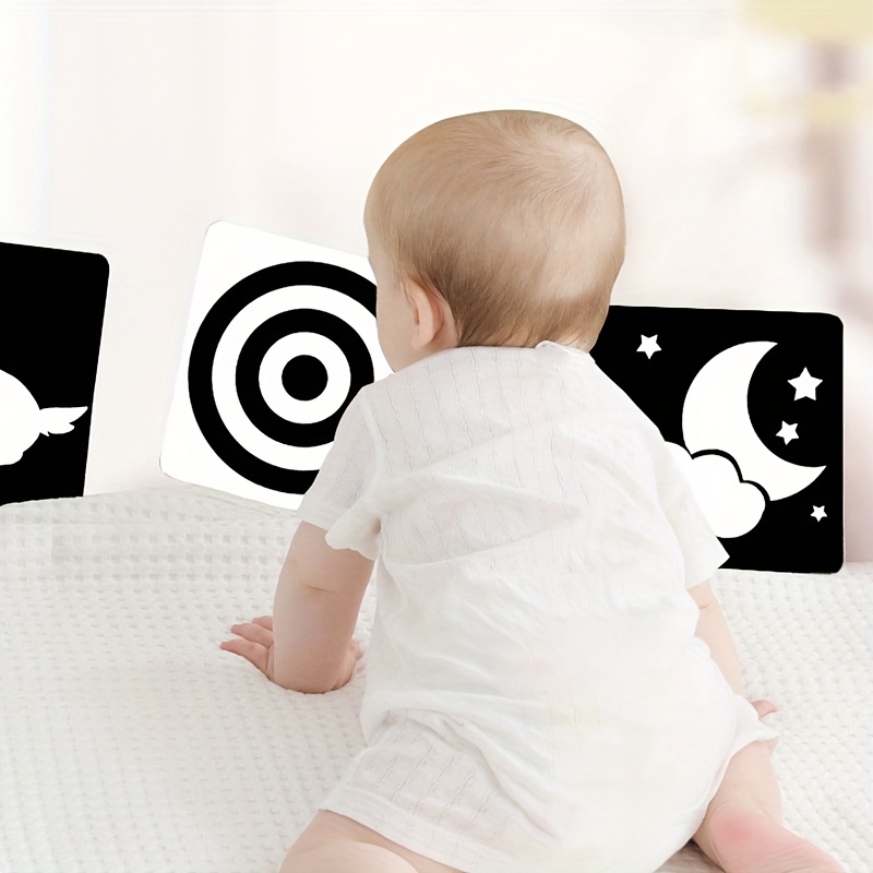 Tarjetas Didácticas de estimulación Visual para bebés de 0-3-6-12-36 Meses,  80 Piezas de 160 páginas en Blanco y Negro, de Doble Cara y Alto Contraste,  para Regalar a los recién Nacidos : : Juguetes y Juegos