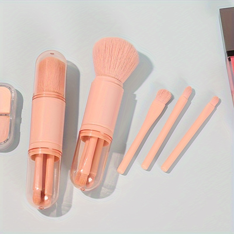 

Mini Makeup Brush Set, Portable Beauty Tools, Soft Synthetic Bristles, Eyeshadow Powder & Blush Brush With Protective Caps, Compact Cosmetic Brushes For Travel & On-the-go Application