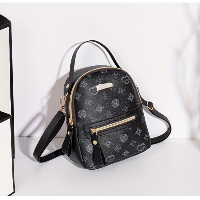 Fashion Mini Backpack Women Leather Double Straps Bag Handbag