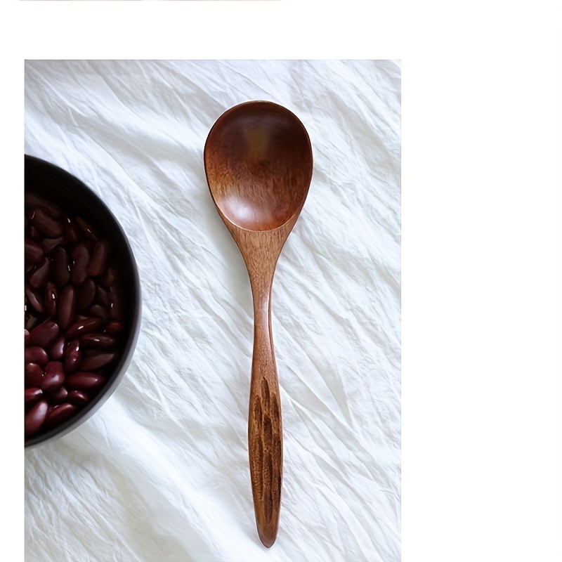 1 5pcs Soup Spoon Wooden Coffee Spoon Simple Milk Spoon - Temu