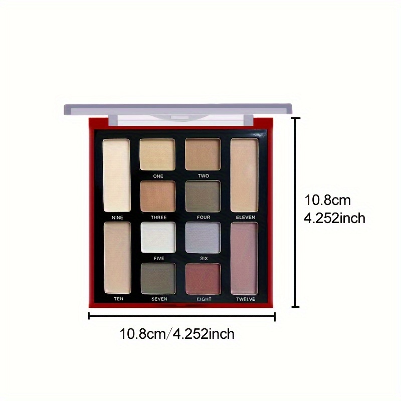 12 color eyeshadow palette all matte   powder texture   makeup brown and gray nude color eyeshadow palette daily and party makeup 3